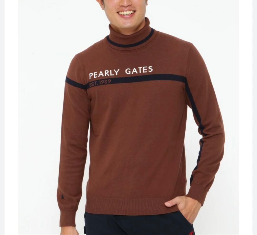 パーリーゲイツ　カシミヤタッチ　タートルネックニット　新品　サイズ５　ブラウン