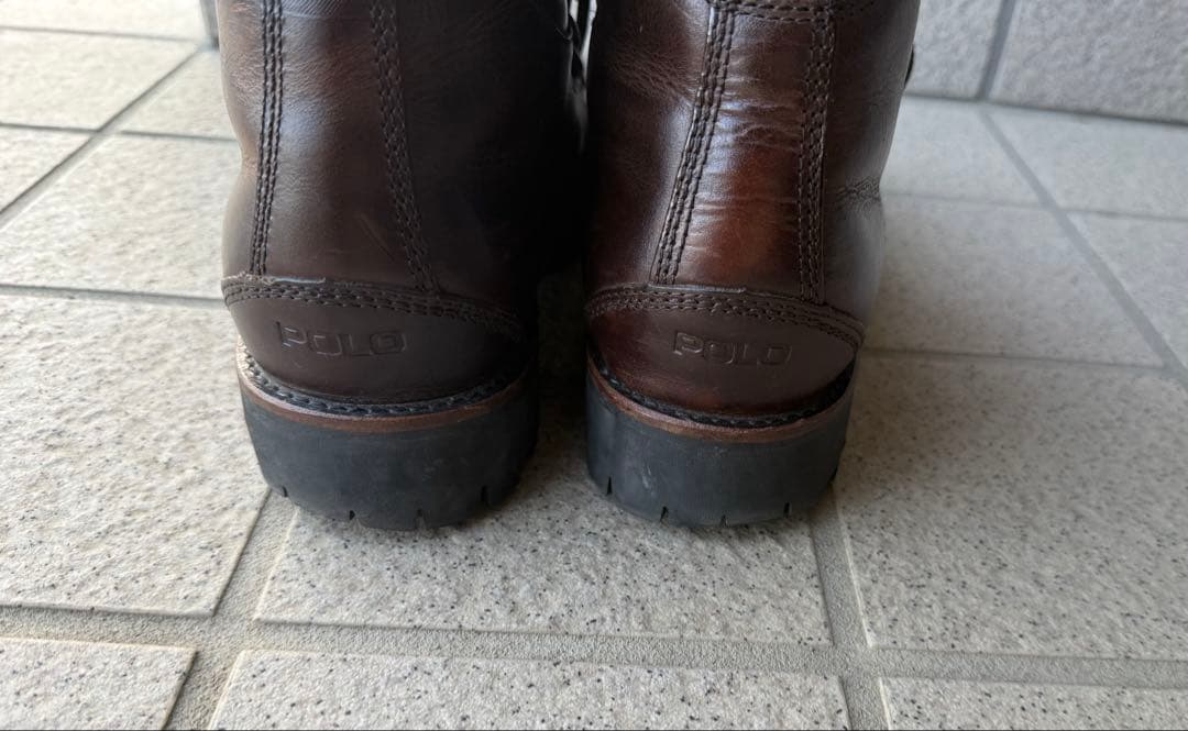 【訳あり】POLO ラルフローレン　レザー ハイカット　ブーツ　登山靴 ブラウン