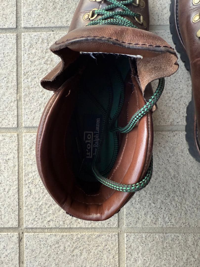 【訳あり】POLO ラルフローレン　レザー ハイカット　ブーツ　登山靴 ブラウン