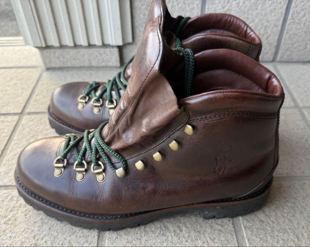 【訳あり】POLO ラルフローレン　レザー ハイカット　ブーツ　登山靴 ブラウン