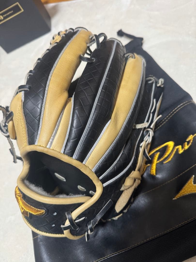 ミズノプロ　限定型押しレザー　軟式左外野用