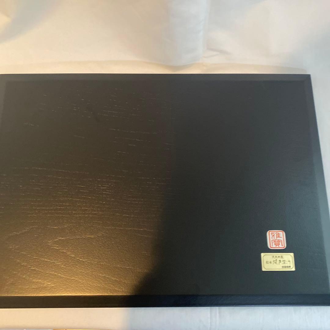 木製 膳 薄い黒色 木目 本物の紅葉　お膳5枚セット　新品　購入時一枚1万円