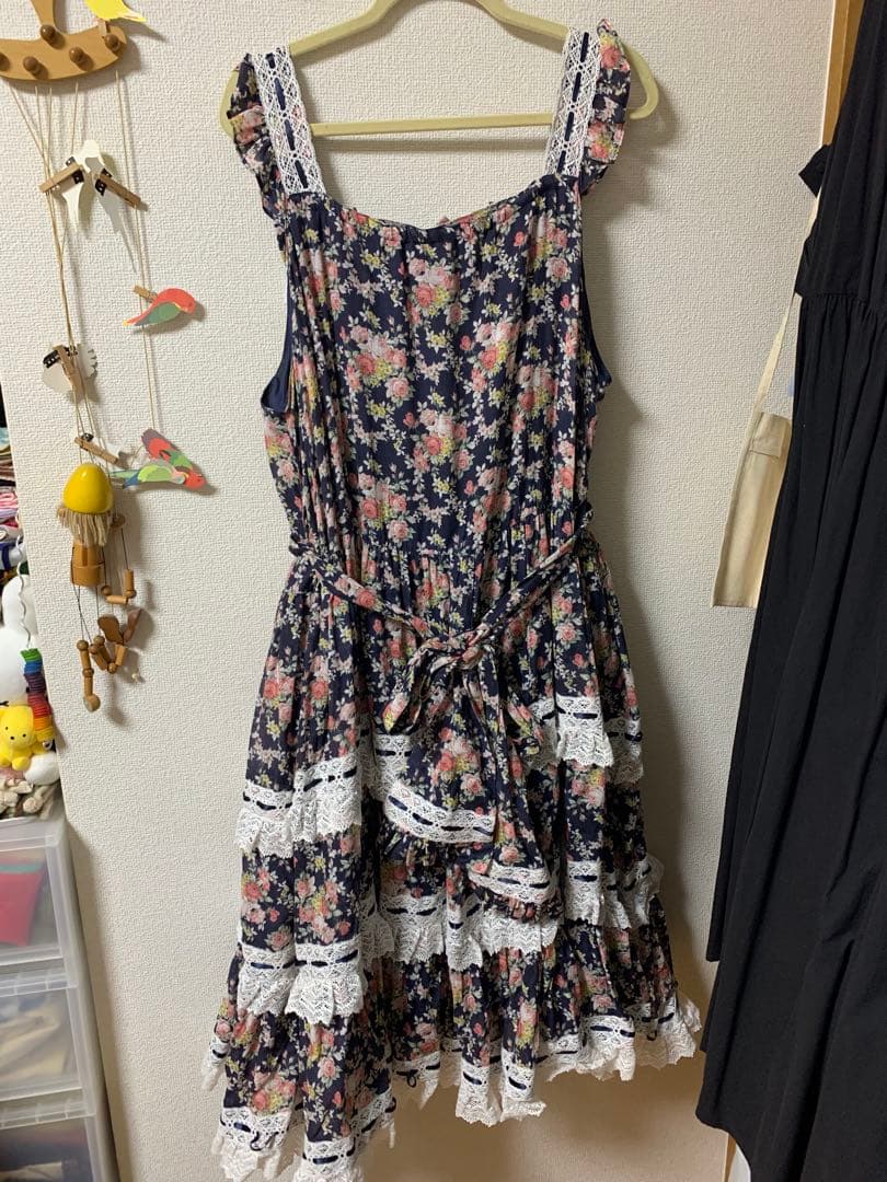 LIEF フラワープリント ワンピース XL（プラスサイズ）