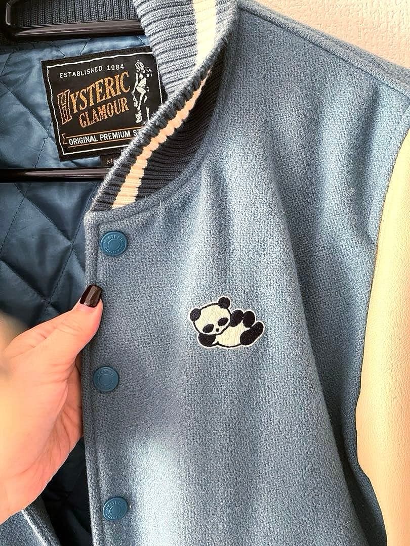 ヒステリックグラマー●PANDA MANIA レザースリーブスタジャン