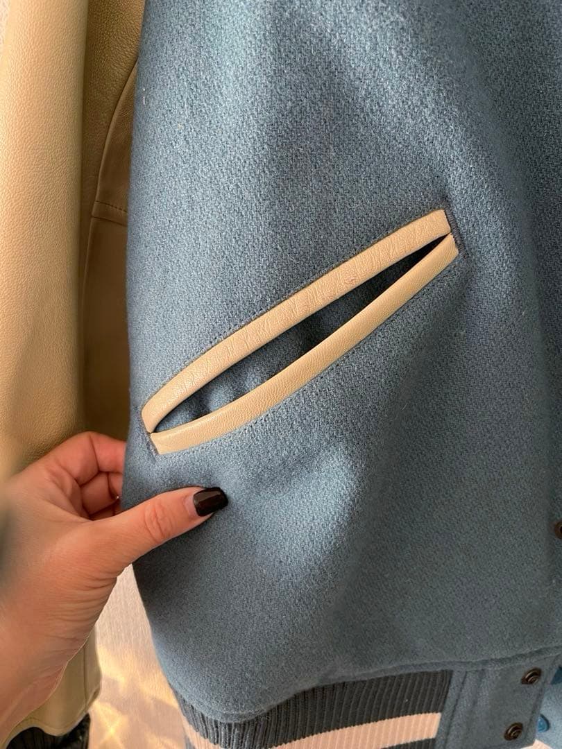 ヒステリックグラマー●PANDA MANIA レザースリーブスタジャン