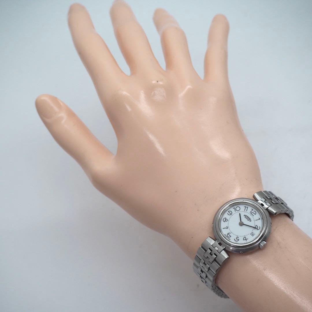 専用560 稼働 HERMES 時計 プロフィール　ホワイト　レディース　デイト