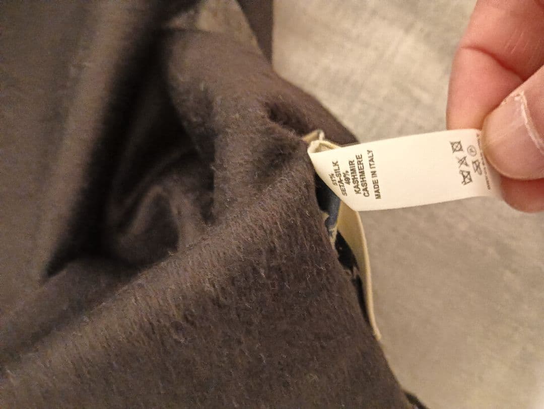 PIACENZA シルクカシミヤマフラー ブラック×グレー