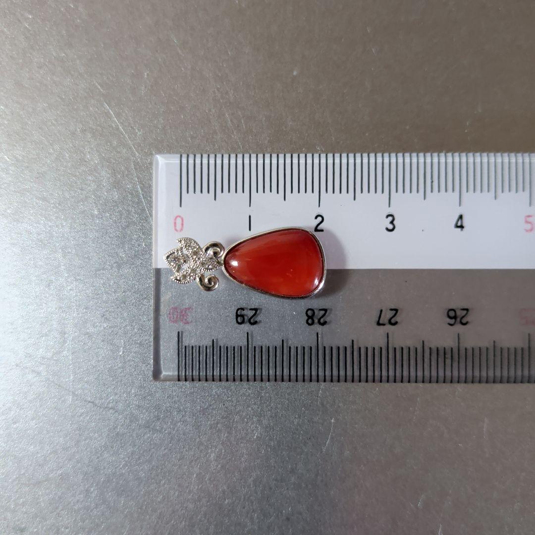 ペンダントトップ　Pt900　珊瑚　ダイヤモンド計0.05ct　2.67g