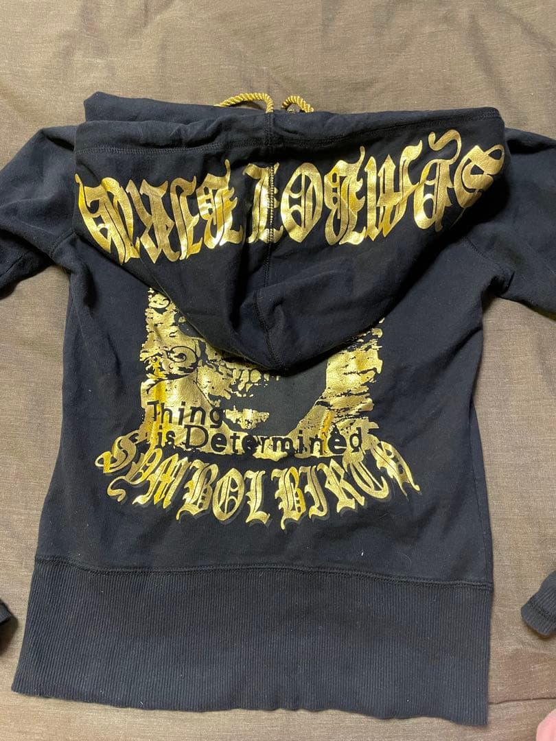 d.i.a ゴールド ブラック パーカー フード付き