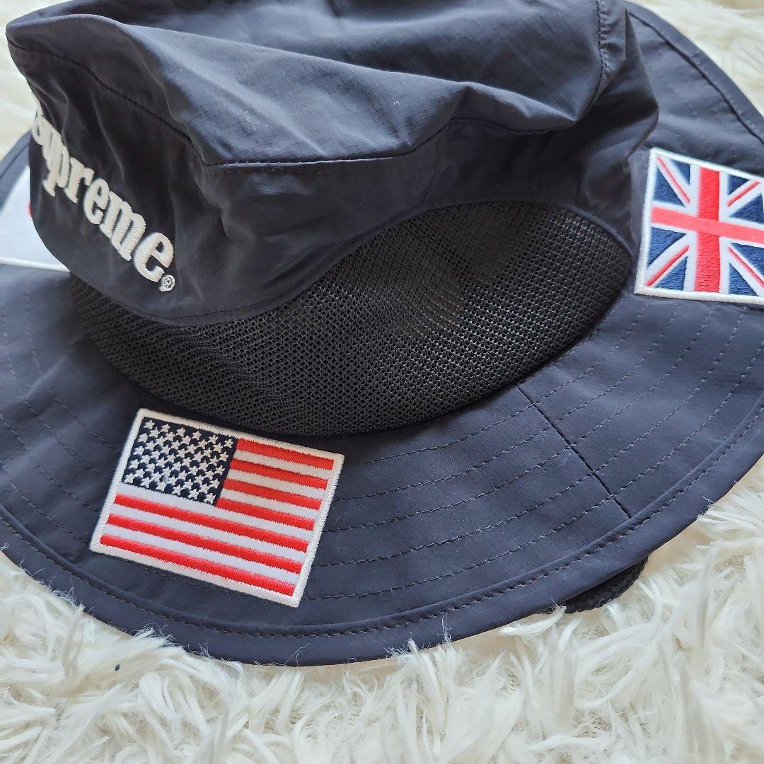 【未使用級】Supreme ブラック Flags Boonie ハット　国旗