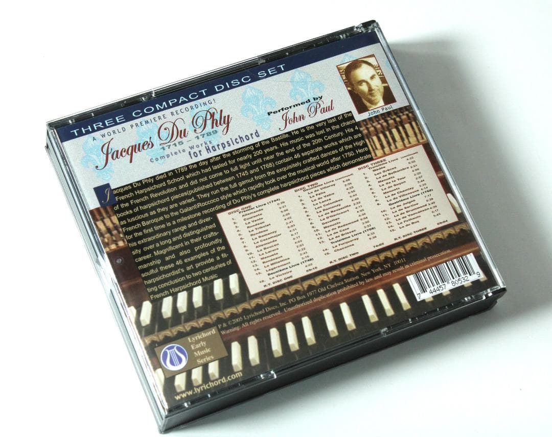 ジャック・デュフリ　ハープシコード作品全曲録音　ジョン・ポール　3枚組