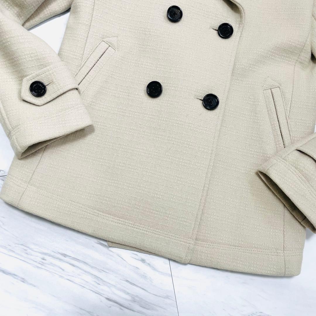 美品 希少L⭐️バーバリーブラックレーベル ピーコート メルトンウール アイボリー