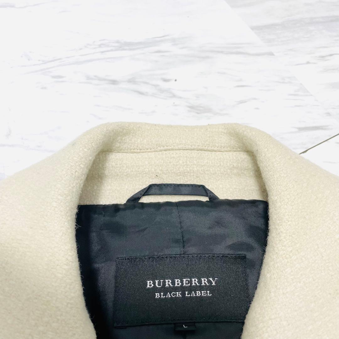 美品 希少L⭐️バーバリーブラックレーベル ピーコート メルトンウール アイボリー