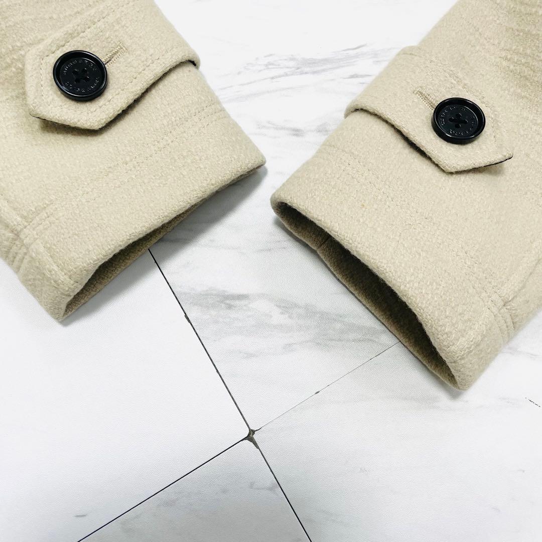 美品 希少L⭐️バーバリーブラックレーベル ピーコート メルトンウール アイボリー