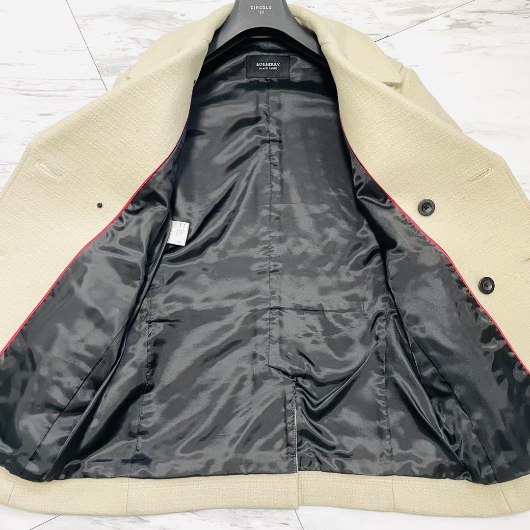 美品 希少L⭐️バーバリーブラックレーベル ピーコート メルトンウール アイボリー