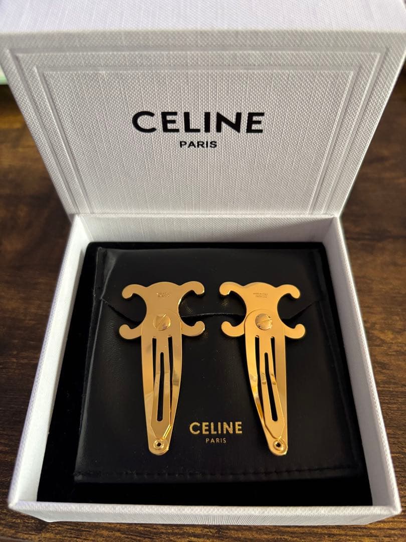 【美品】CELINE セリーヌ　トリオンフ　ヘアピン クリップ
