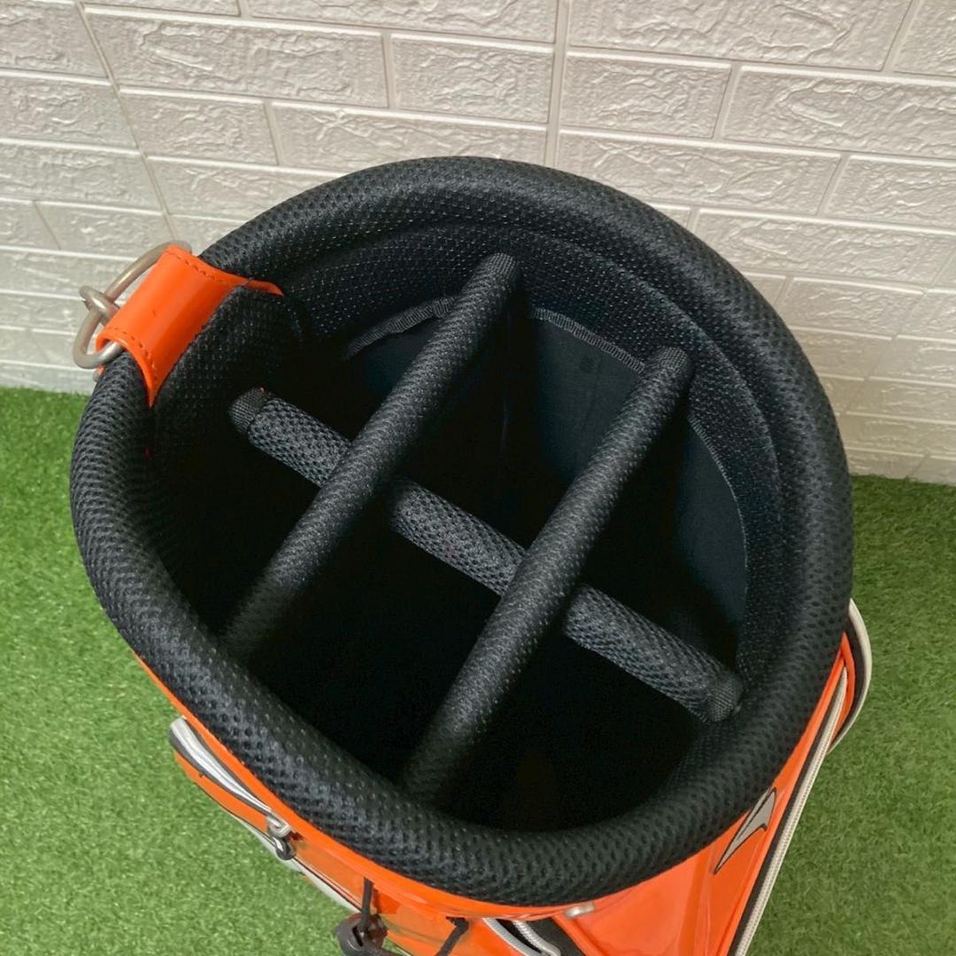 【美品】TOURSTAGE キャディバッグ　ゴルフバッグ　オレンジ　フード付