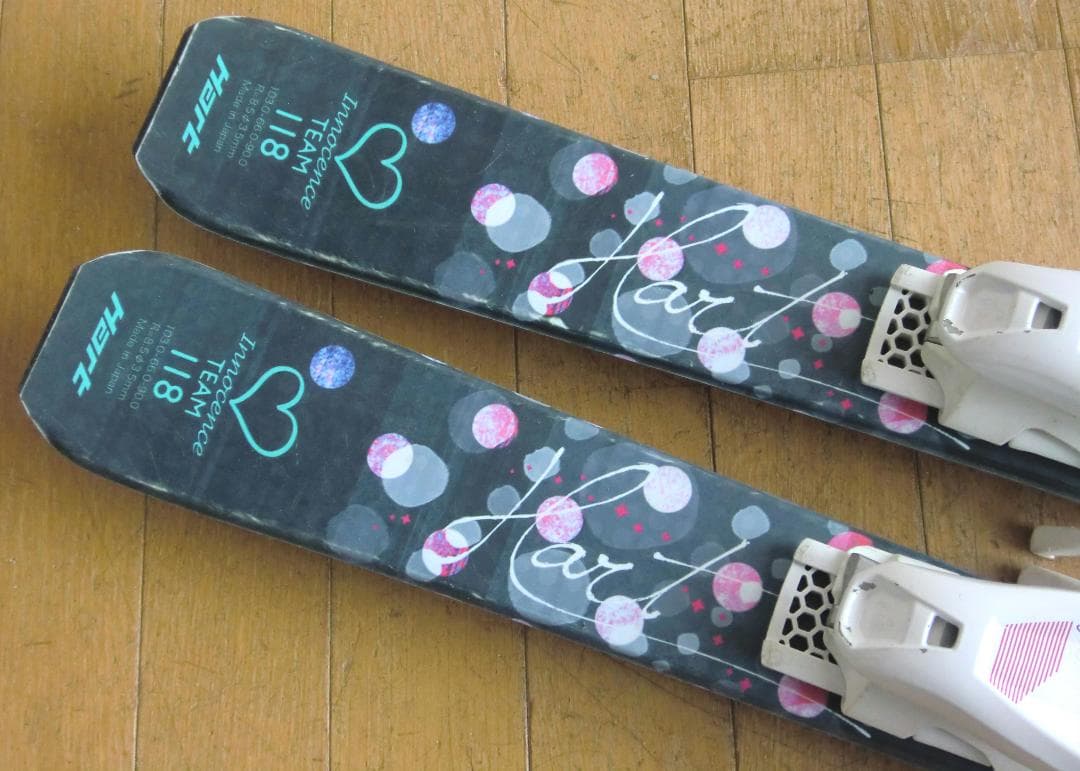 ■■最終特価■ハート■子供用スキーセット■板118/靴22■WAX済■女の子■■