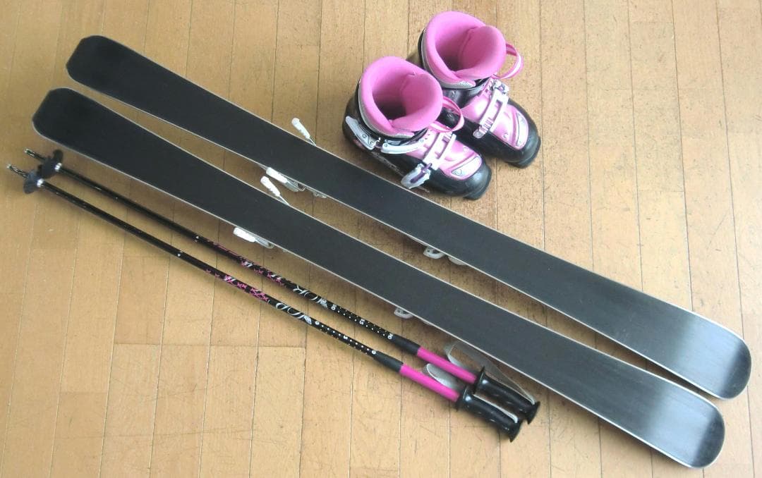 ■■最終特価■ハート■子供用スキーセット■板118/靴22■WAX済■女の子■■