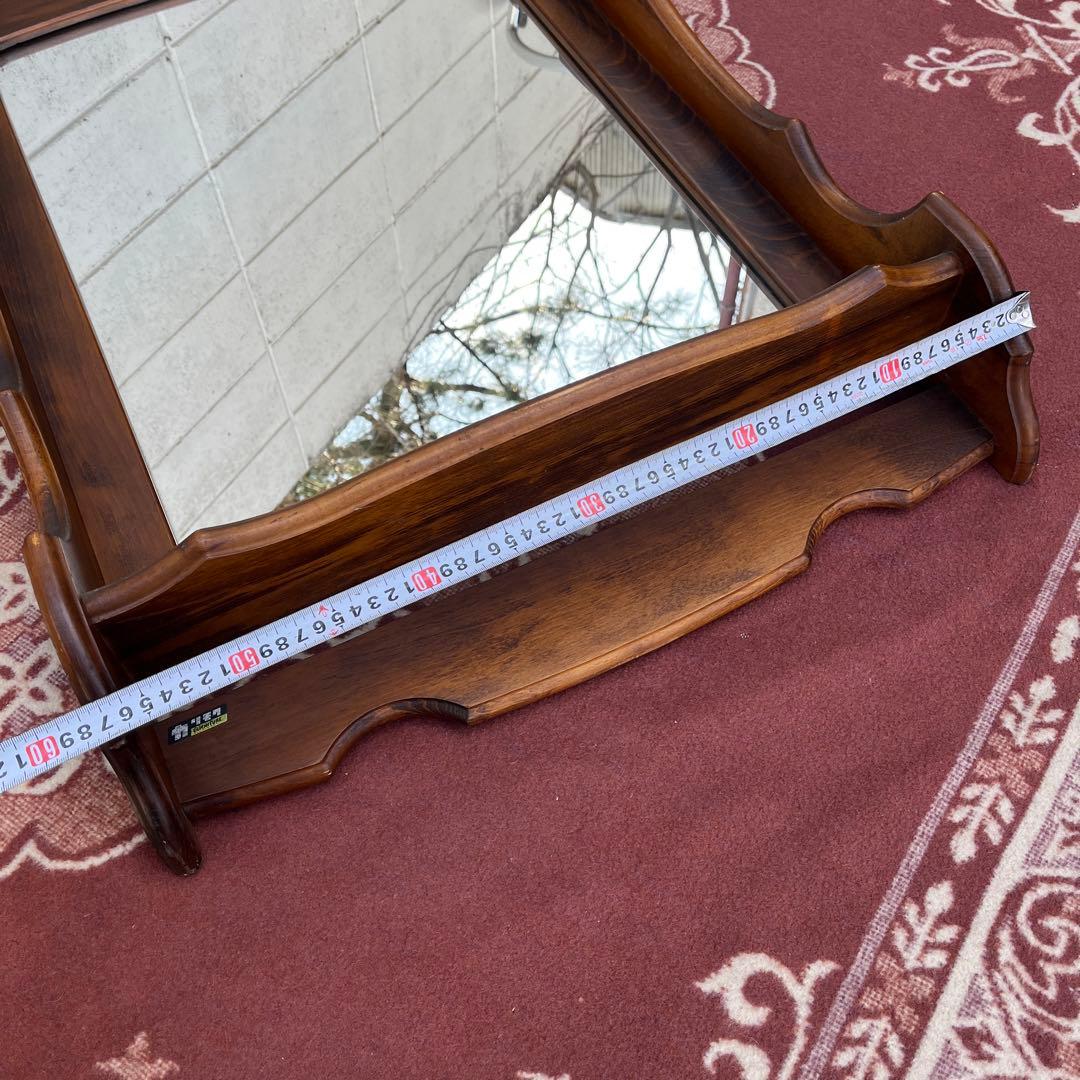 karimoku オールド カリモク◾️棚板付き 壁掛けミラー ウォールミラー 鏡