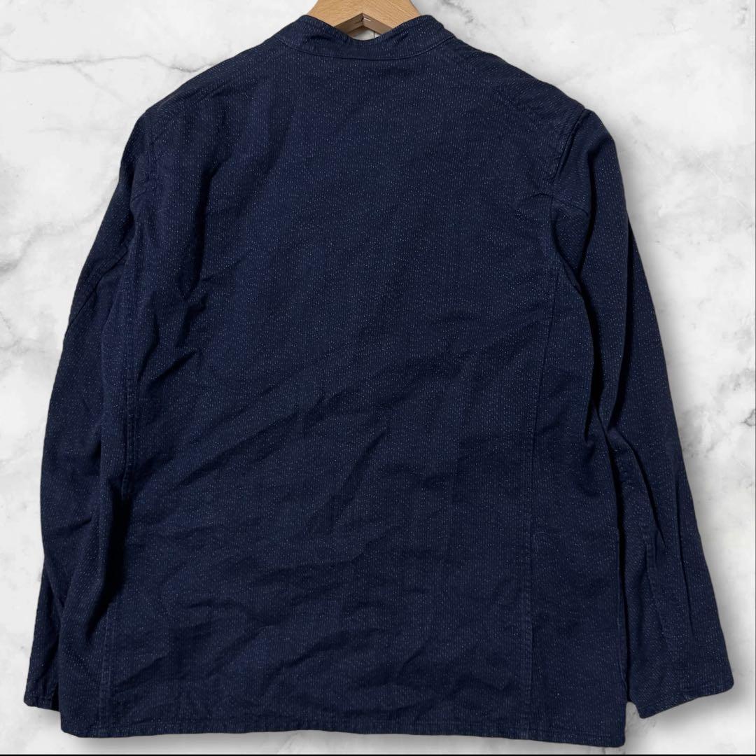 コモリ シルク混 スタンドカラージャケット サイズ1 ネイビー ノーカラー