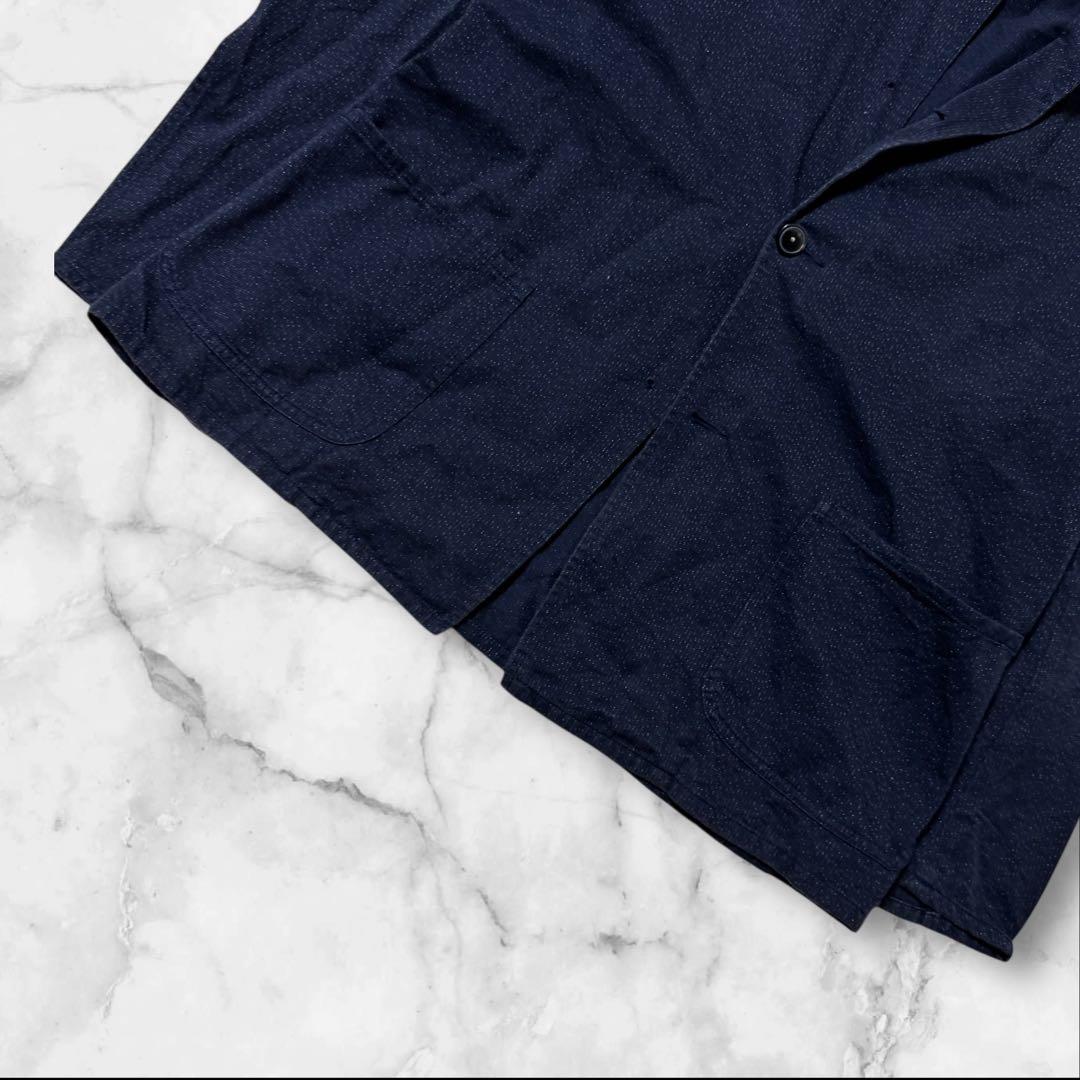 コモリ シルク混 スタンドカラージャケット サイズ1 ネイビー ノーカラー