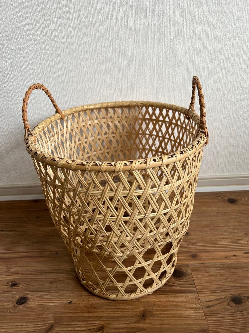 鳥越竹細工 ランドリーかご すず竹