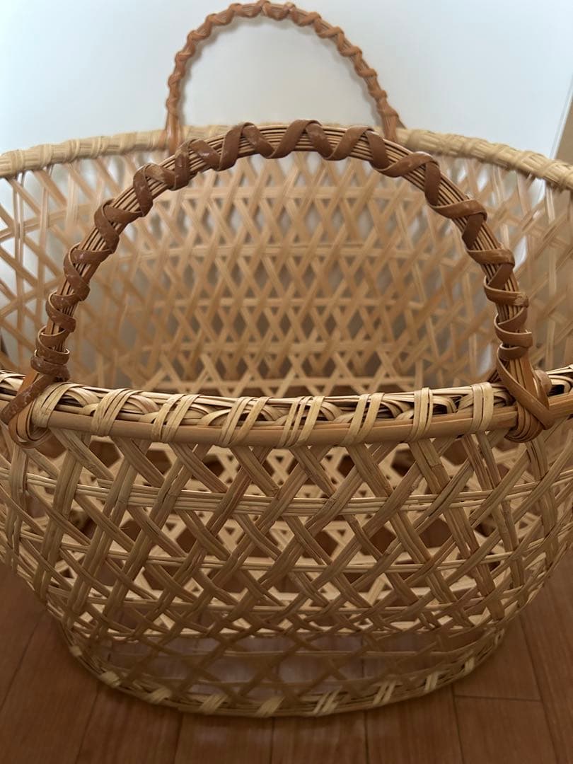 鳥越竹細工 ランドリーかご すず竹