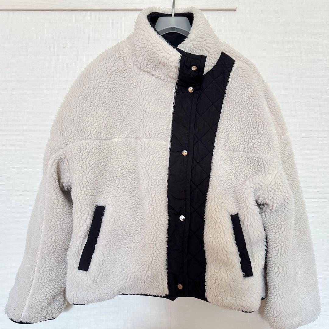 ADAM ET ROPÉ FEMME 2way キルトボアリバーシブルブルゾン