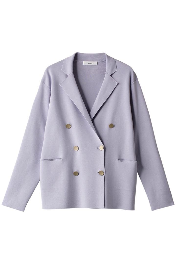 ebure コットンシルク ニットジャケットカーディガン パープル