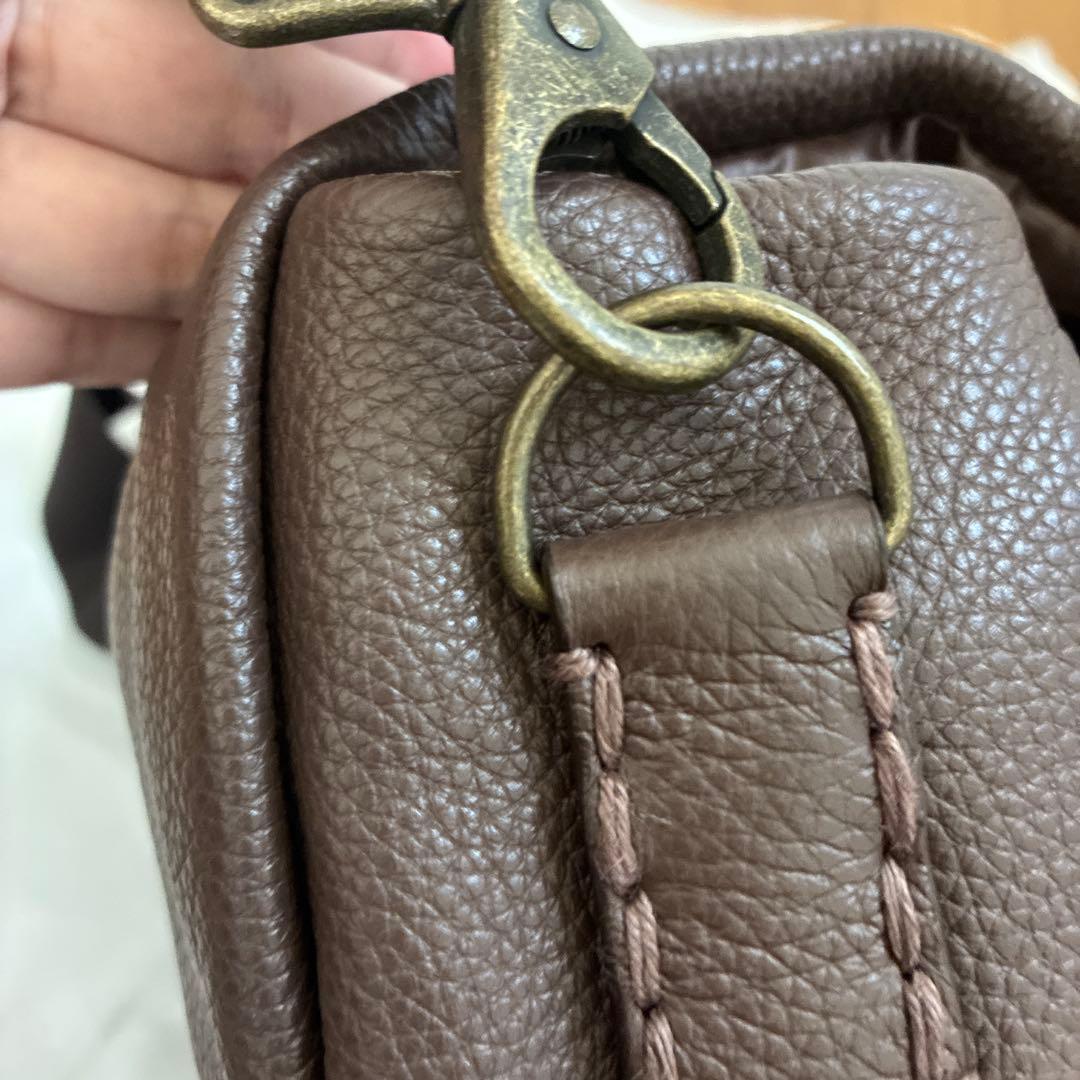 ebagosフニュ シュリンク・ボディバッグＳ 籐ポケ付きショルダー CHOCO