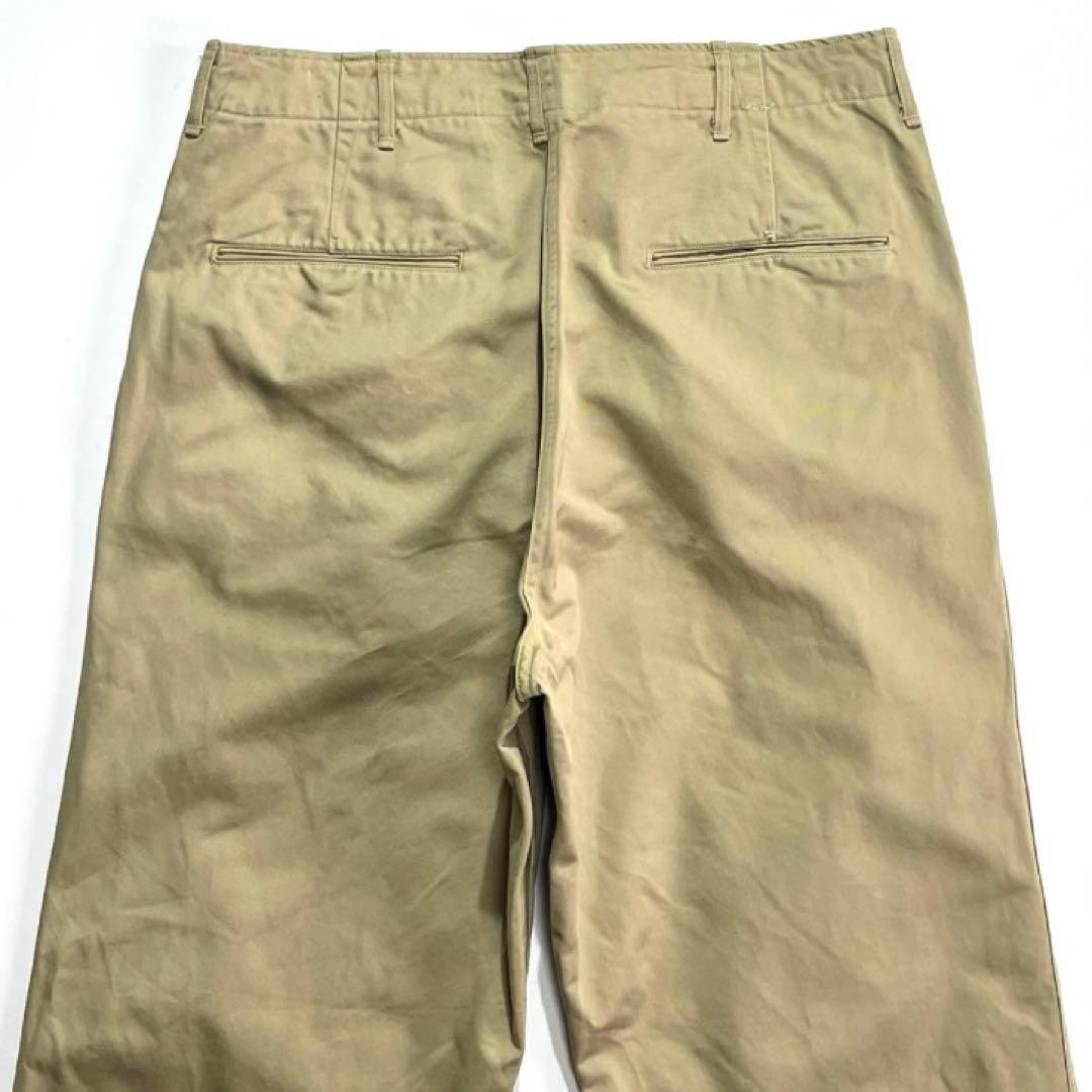 80s 90s USARMY チノパン W36L31 ベージュ M-41 両玉縁