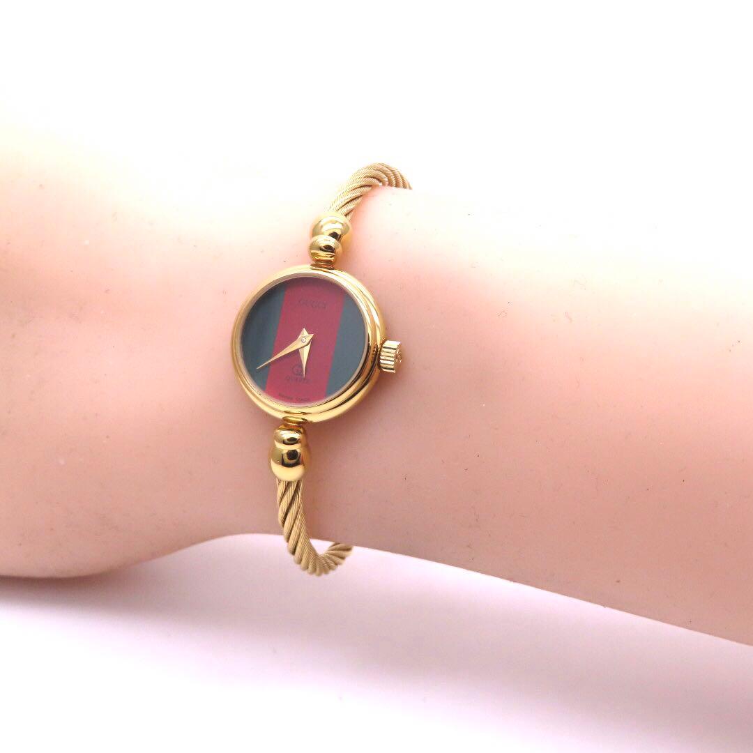 ☆極美品 2047 GUCCI グッチ 時計 シェリーライン ゴールド バングル