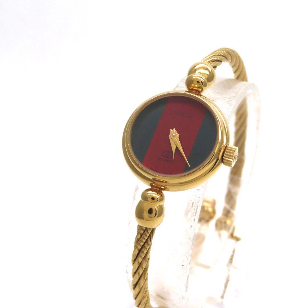 ☆極美品 2047 GUCCI グッチ 時計 シェリーライン ゴールド バングル