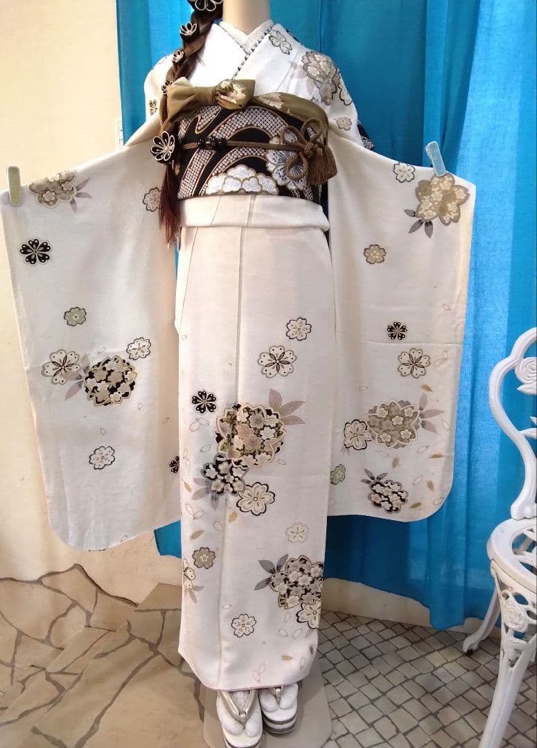 振袖フルセット、正絹振袖成人式、半襟重ね衿、帯揚げ帯締め、西陣袋帯、襦袢