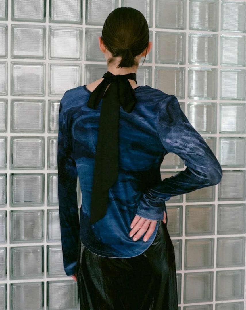 【2025aw】MARTE sahara アートプリント モネ ベロア トップス