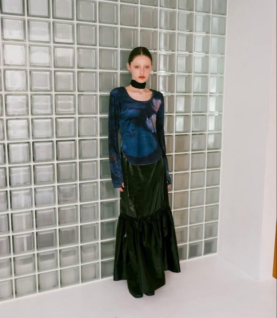 【2025aw】MARTE sahara アートプリント モネ ベロア トップス