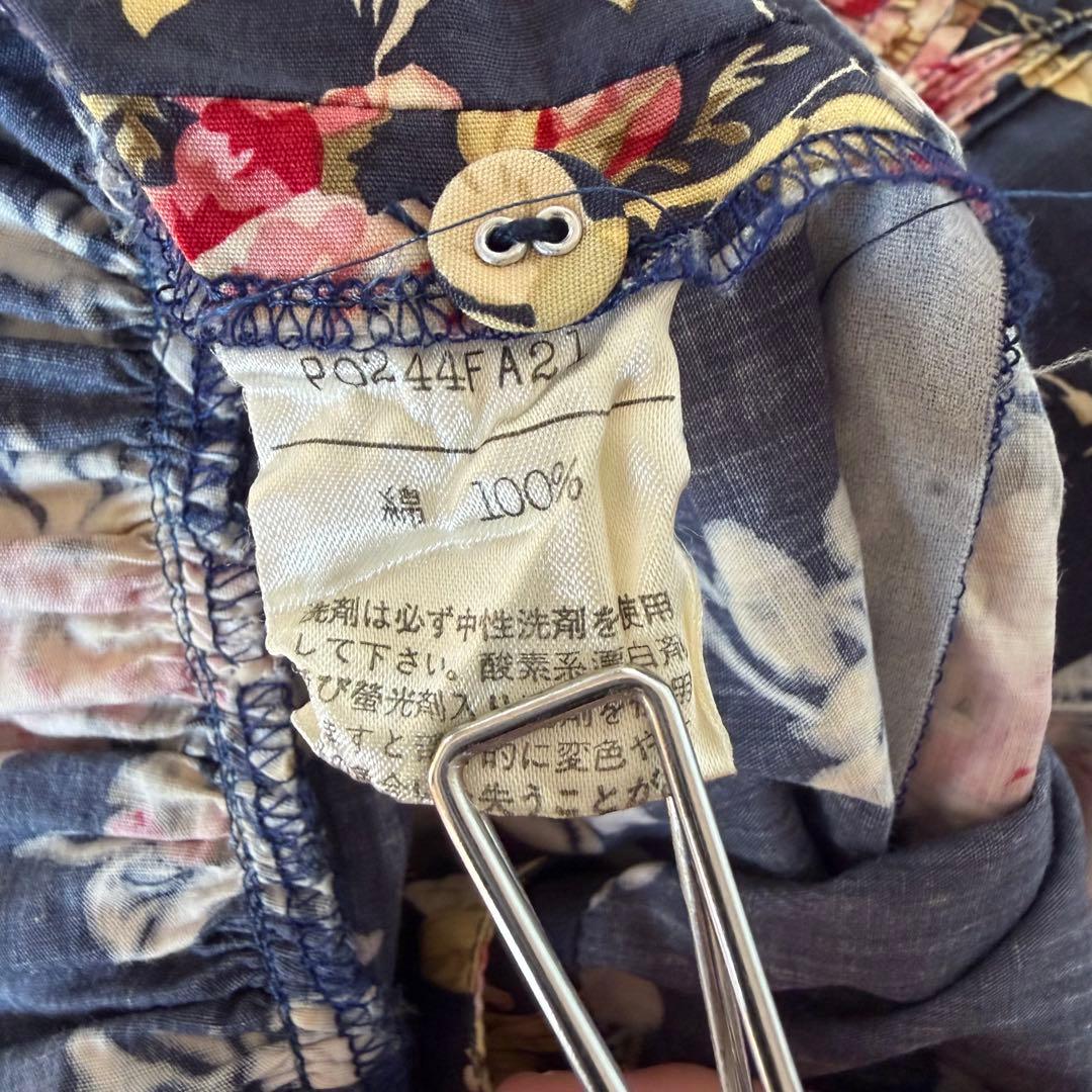 希少美品✨インゲボル カネコイサオ　薔薇柄　マキシ丈　ワンピース　ベルト　フレア