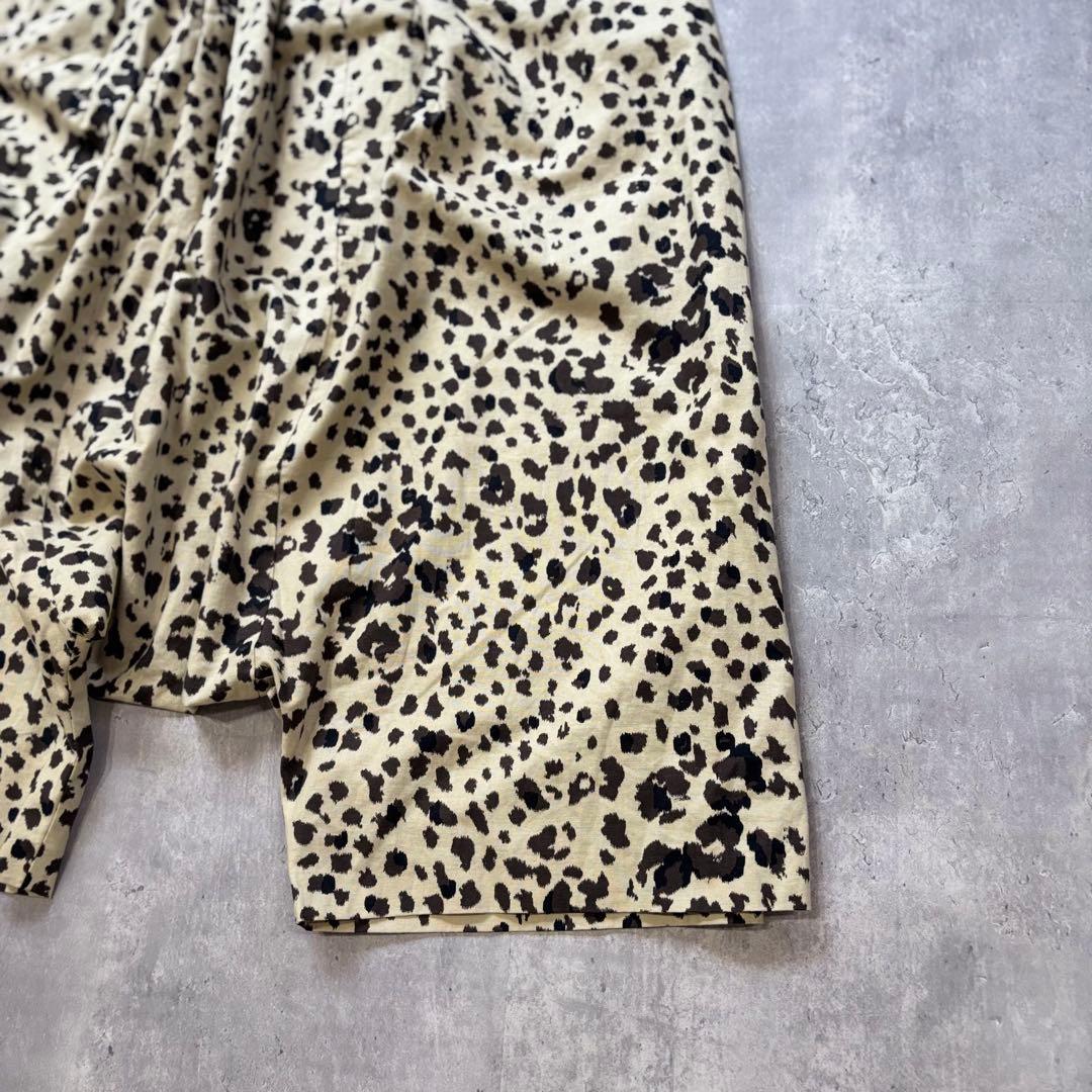 【mizuiro ind】レオパードプリントワイドサルエルパンツ ベージュ　2