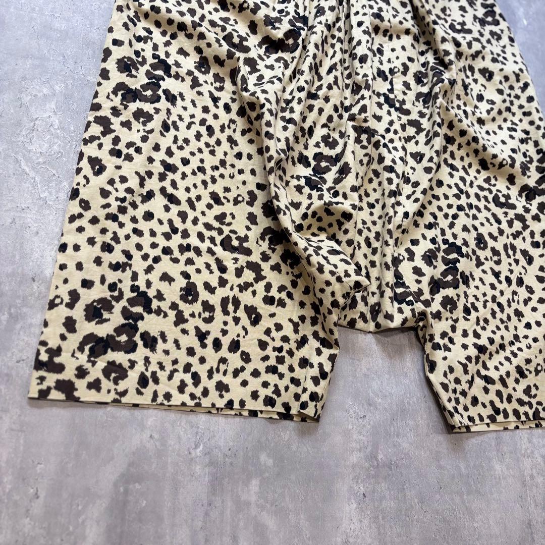 【mizuiro ind】レオパードプリントワイドサルエルパンツ ベージュ　2