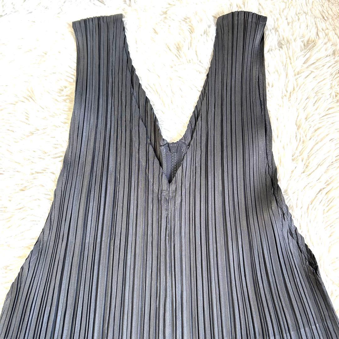 【極美品】プリーツプリーズ 現行モデル オールインワン サロペット グレー 2