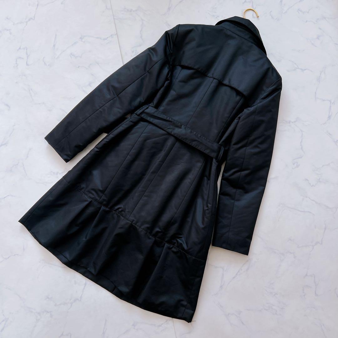 【良品】アナイ ANAYI トレンチコート 黒　36 中綿　ベルト付　ダブル