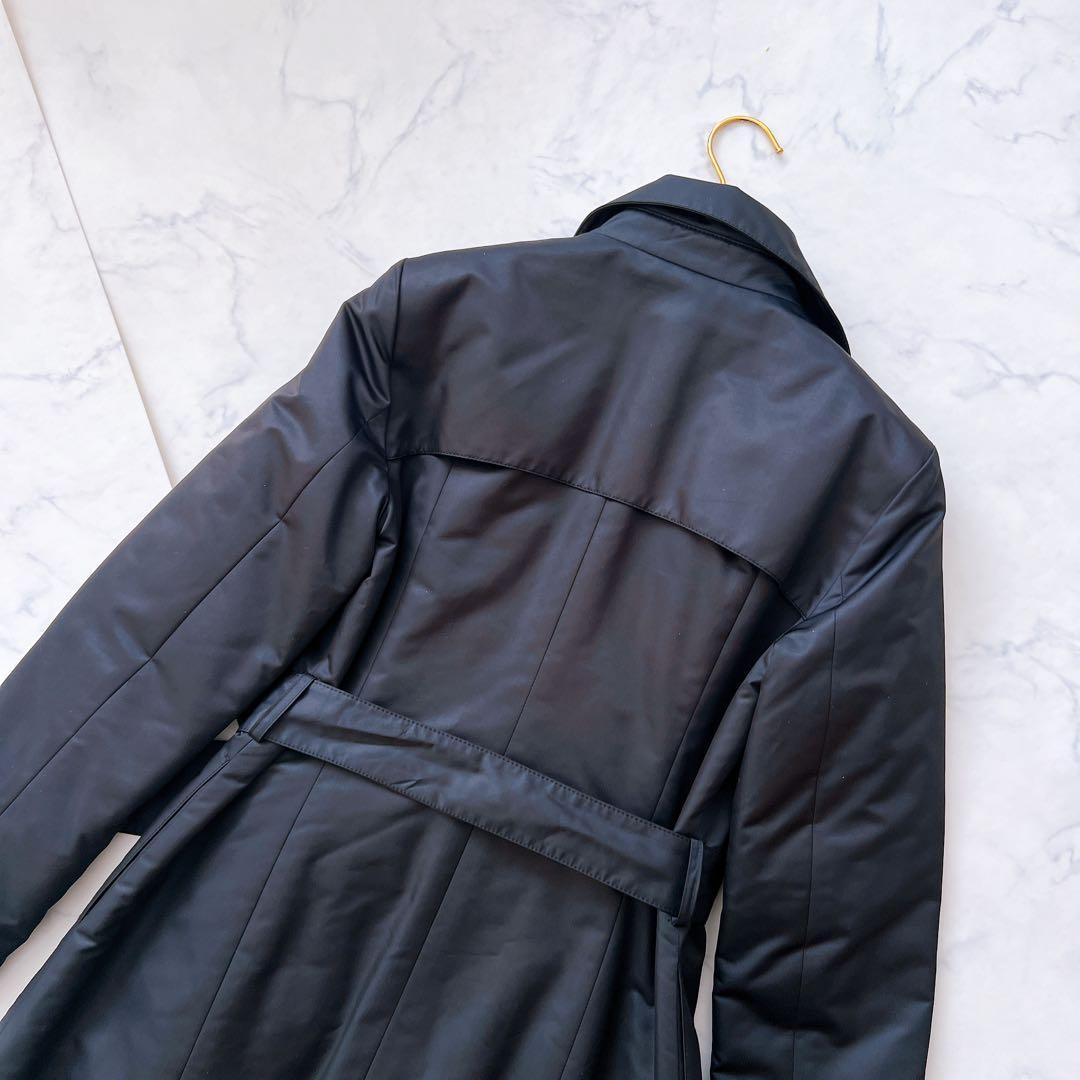 【良品】アナイ ANAYI トレンチコート 黒　36 中綿　ベルト付　ダブル