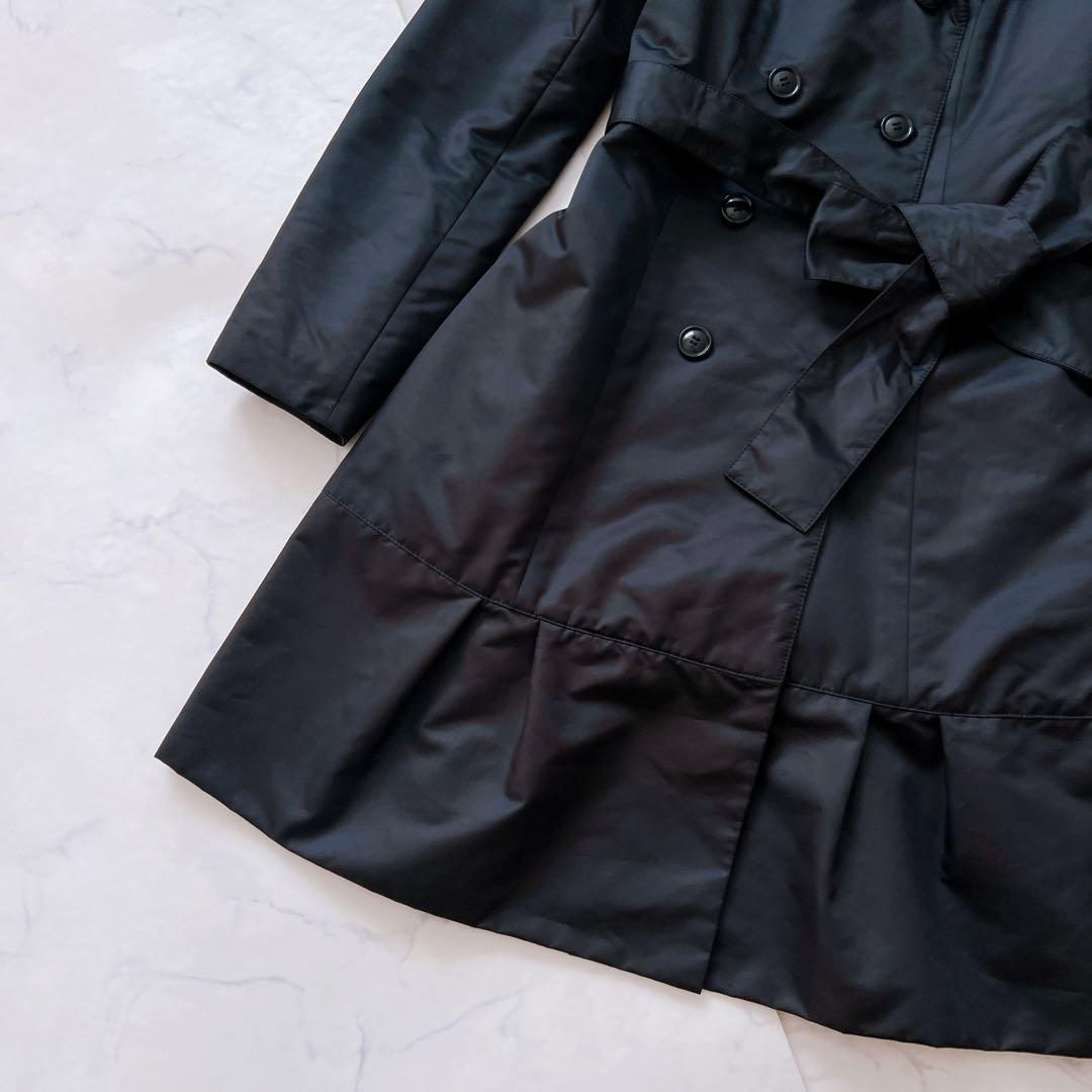 【良品】アナイ ANAYI トレンチコート 黒　36 中綿　ベルト付　ダブル