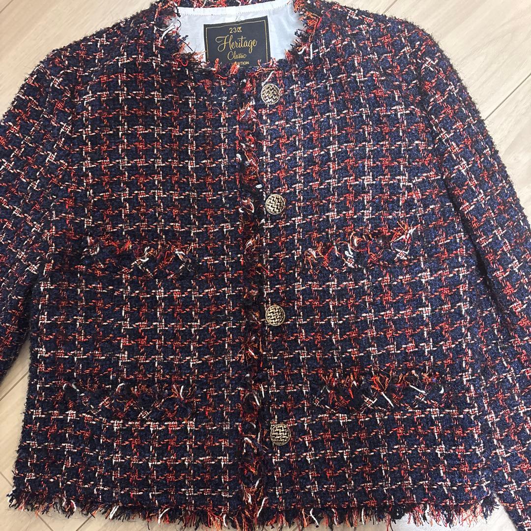 美品ツイードスーツ　トゥルニエ社ツイードスーツ