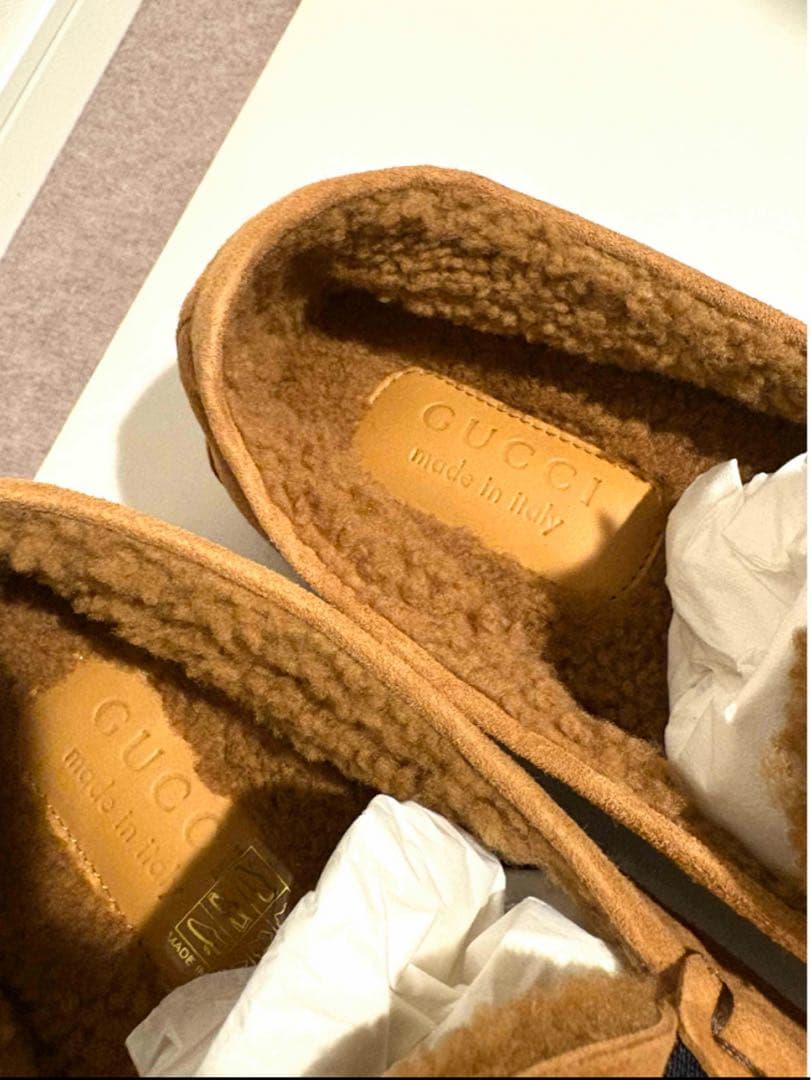 【GUCCI】ブラウンボア スエードモカシン