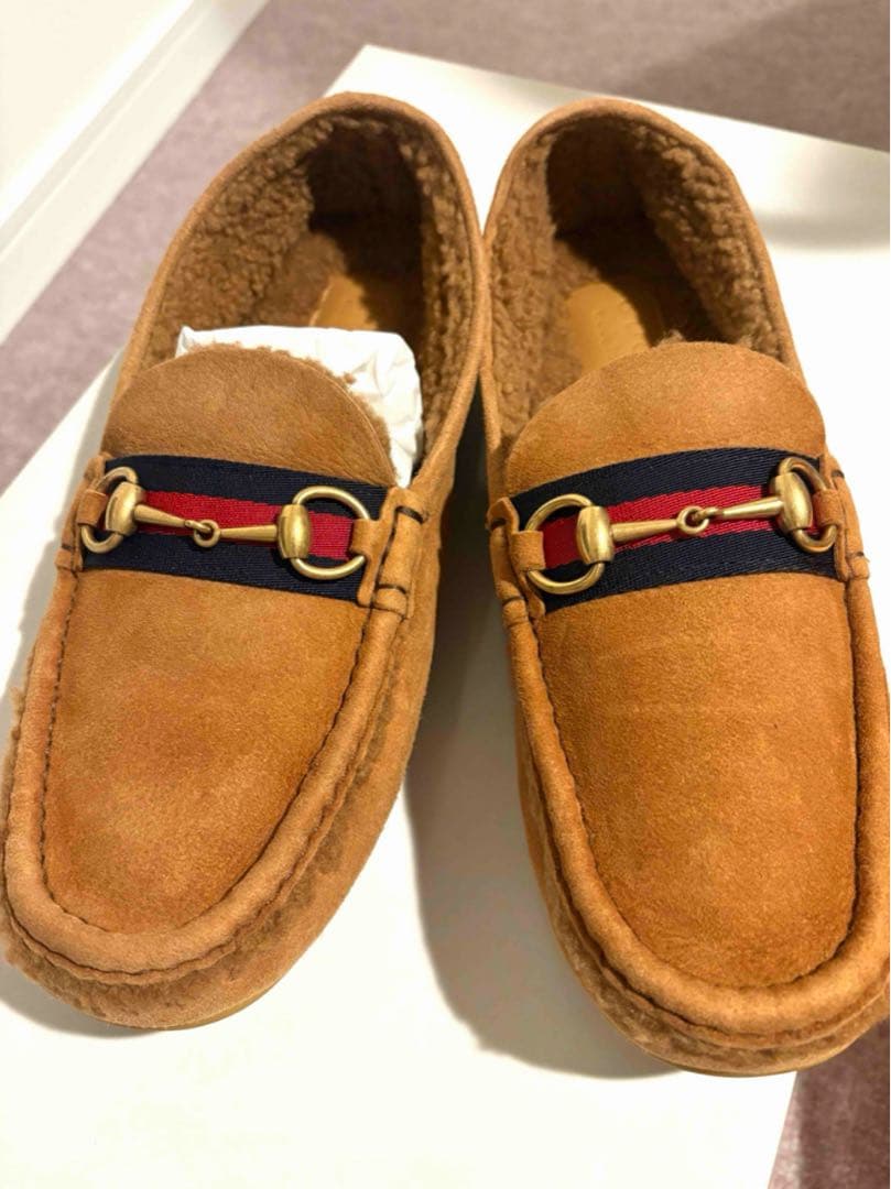 【GUCCI】ブラウンボア スエードモカシン