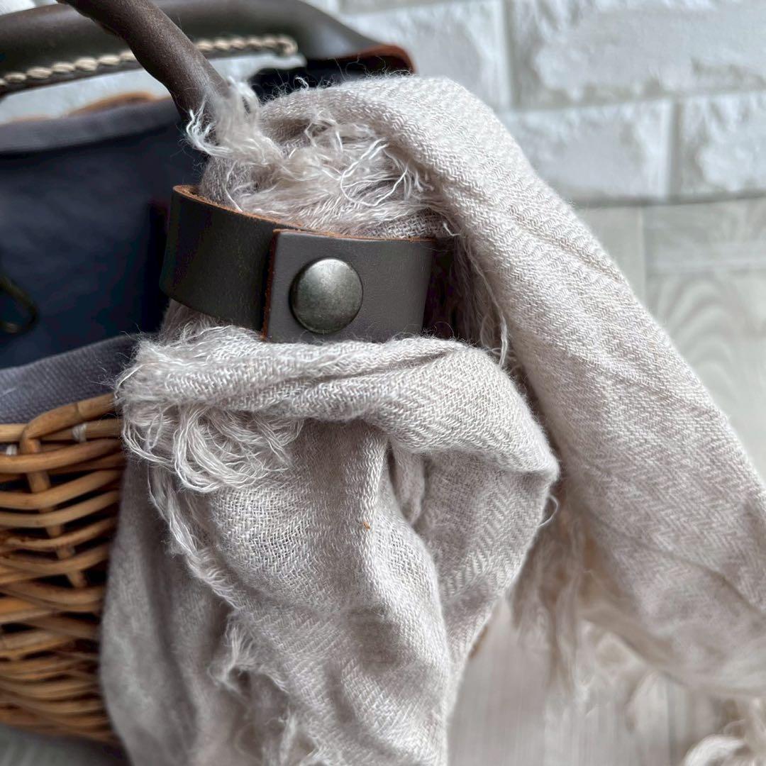 【美品】ebagos エバゴス カゴバッグ 本革×紅藤 被せ付