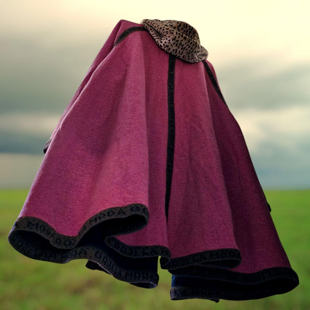 サ*ラ様 レア★伊太利屋　アニマル柄フェイクファーコート　ビジューファスナー　ピ