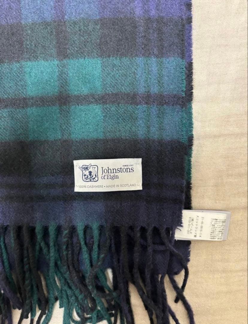 BEAMSF / Johnstons /カシミヤ タータンチェック マフラー